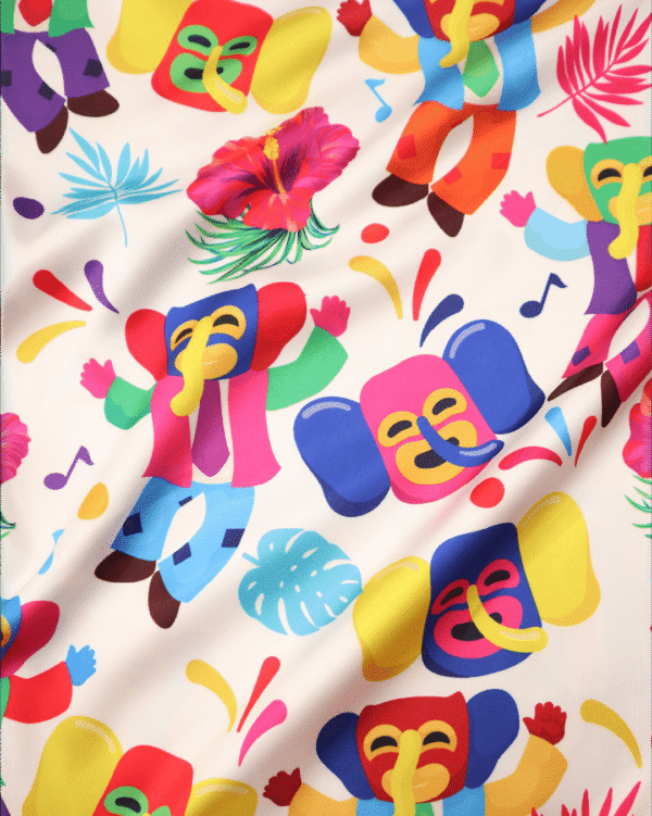 Satín Stretch Estampado (Carnaval) - 0054